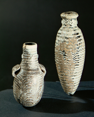 Two bottles, probably from Mesopotamia (glass)