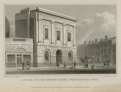 Asylum for the indigent blind (engraving)