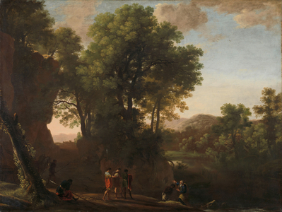 Landscape with the baptism of the eunuch, 1630-1639 (oil on canvas)