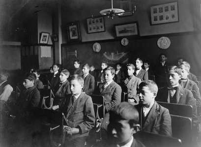 Mixed race integrated pupils in public school