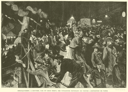 Debarquement, a Douvres, par un Gros Temps, des Voyageurs Revenant de Visiter L'Exposition de Paris (engraving)