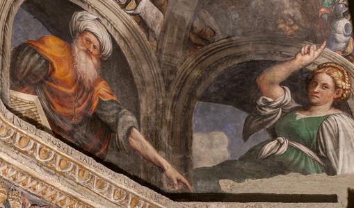 Lunette representing a sybil and a prophet, c.1529 (fresco)