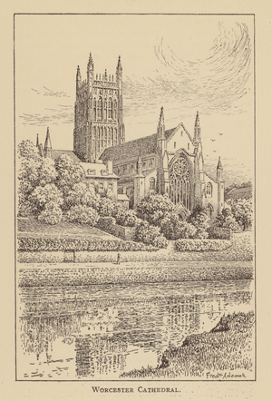 Worcester Cathedral (litho)