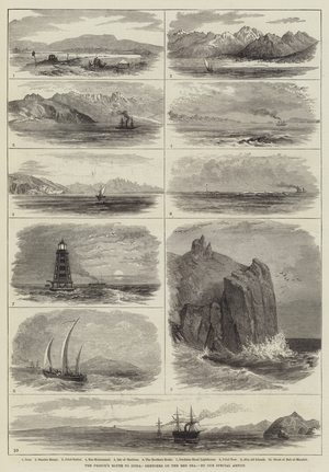 The Prince's Route to India, Sketches on the Red Sea (engraving)