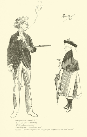 Cartoon by Phil May, from the 1890s (litho)