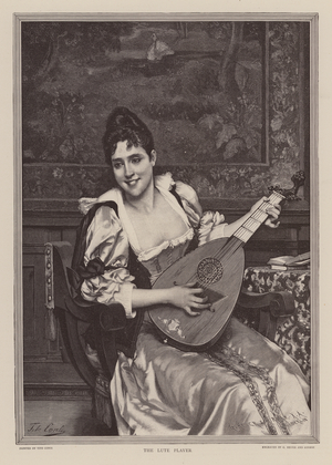 The lute player (engraving)