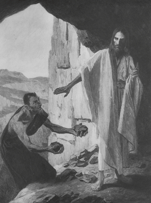 The temptation of Jesus (litho)