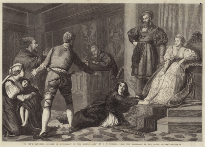 A Jew's Daughter accused of Witchcraft in the Middle Ages (engraving)