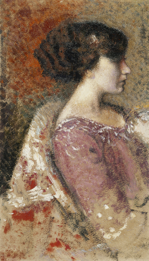 Portrait of a Young Girl; Portrait de Jeune Fille - Portret van een Jong Meisje, (oil on paper laid on canvas)