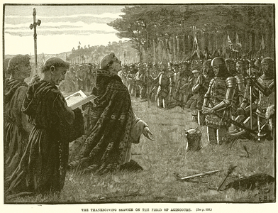 The Thanksgiving Service on the Field of Agincourt (engraving)