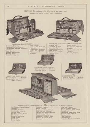 Illustration for S Maw, Son & Thompson’s  medical catalogue, 1891 (engraving)