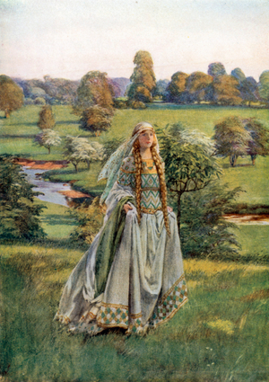 Guinevere. Tennyson (colour litho)