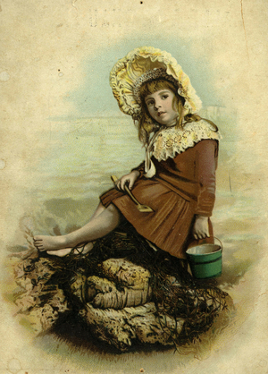 Child by the sea photography around 1900