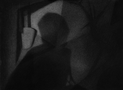 Almost Deserted, 2017 (charcoal on paper)