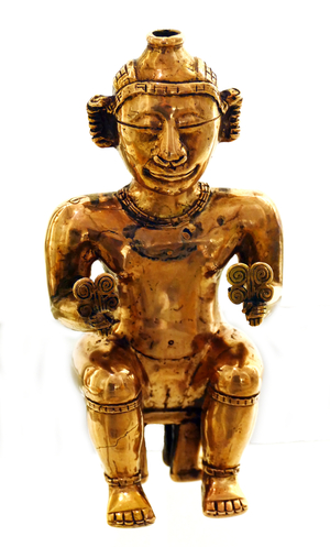 Gold Lime Container from Quimbaya