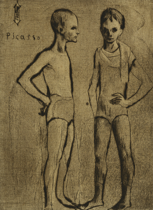 Two Tumblers; Les Deux Saltimbanques, 1905 (drypoint on Arches)