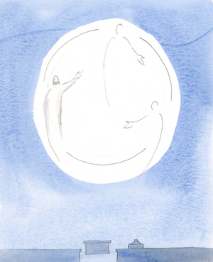 After Confession: The Most Holy Trinity showed me, by an image, that each of the Three Divine Persons - one God - forgave me for every sin and failing and invited me to be joyful., 2004 (w/c on paper)