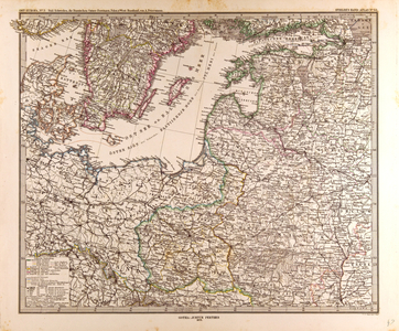 Map of Eastern Europe, 1872 (engraving)