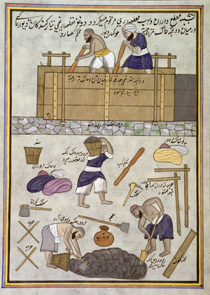 Add.Or.1717 A builder of mud walls (w/c on paper)
