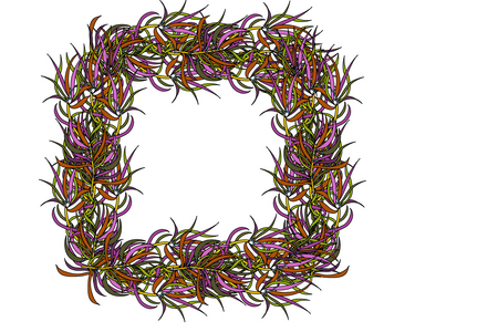 Square Multicoloured Leaf Frame, 2020 (digital)