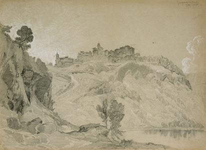 Genzano - Nemi, 1867 (drawing in pencil, chalk on gray paper)