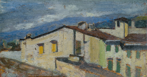 Roofs of Via Nazionale in Florence, c.1867 (oil on panel)