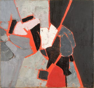 Composition, Red, Black and Grey, 1958 (oil on canvas)