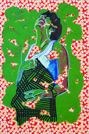 Passager 24, 2020 (acrylic on screen-printed Japanese paper)