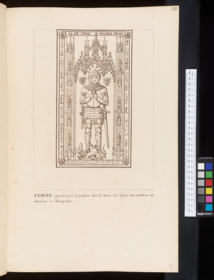 Monuments and epitaphs in the churches of Normandy Champagne and Bourgogne, c.1700 (drawing)