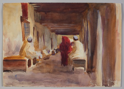 Figures in interior, Biskra, 1902. Pencil and watercolor