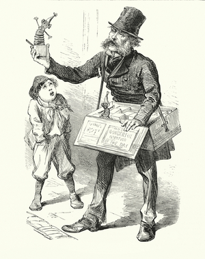 Toy seller (engraving)