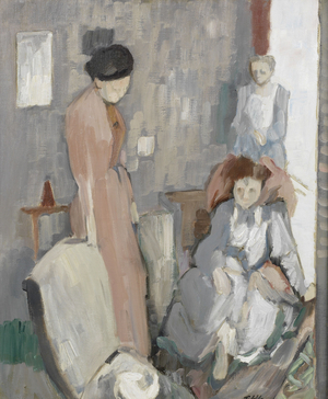 Three Women in an Interior (oil on canvas)