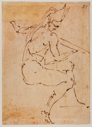 Study for a seated figure, 1524-1525 (drawing)