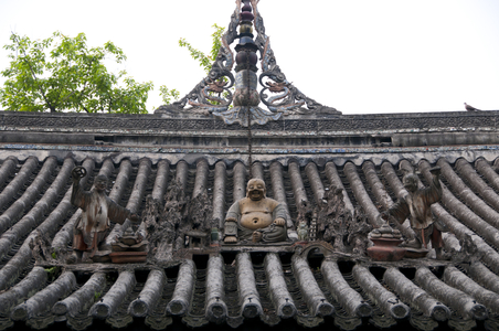 China: Roof detail, Wuhou Ci (Wuhou Ancestral or Memorial Hall), Chengdu, Sichuan Province