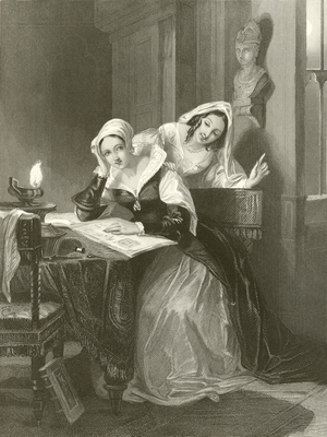 The fair maids of Einerslie (engraving)