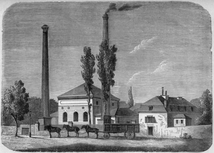 View of Chaillot's old fire pump engraving from the book “Paris through the centuries” TomeIV, 1878