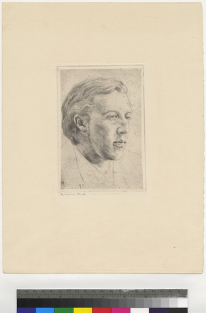 Portrait of Oscar Wilde, 1907 (etching, ink on paper)