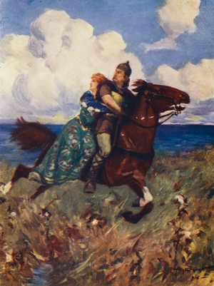 The Battle of the Birds (colour litho)