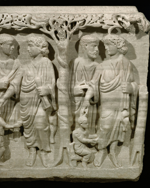 Jesus heals the paralytic (marble)