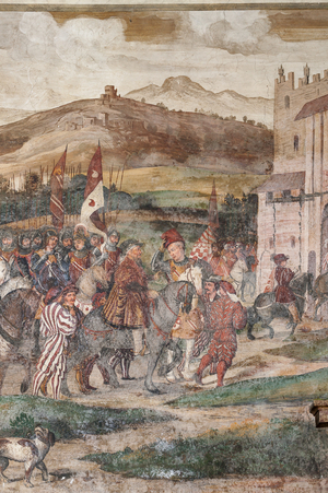 Detail of the Visit of Christian I of Denmark to Bartolomeo Colleoni, Hall of Honour, 1474 (fresco)