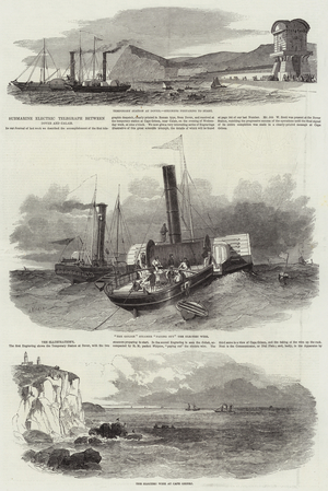 Submarine Electric Telegraph between Dover and Calais (engraving)