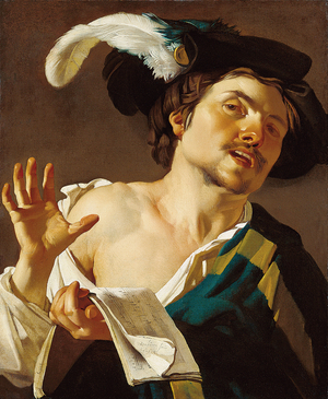 Young Man Singing, 1622 (oil on canvas)