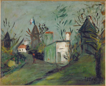 Montmartre on July 14th (oil on cardboard)