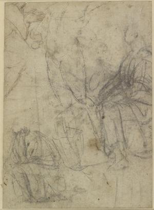 Verso: Rough Sketches of kneeling Figures, WA1846.174 (black chalk)