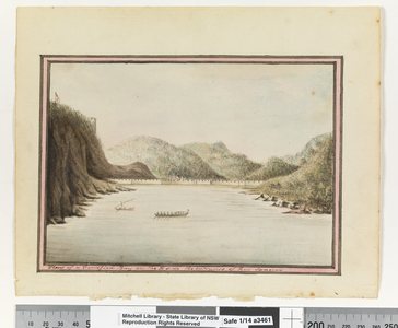 Opp. p. 39. `View of a Fortified Bay on the E side the entrance of Rio Janeiro', c.1802 (w/c)