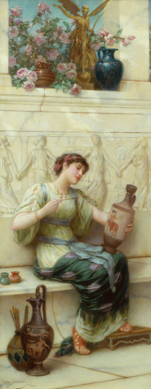 The Finishing Touch (oil on panel)