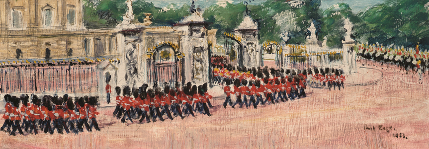 The changing of the guard, 1953 (oil on board)