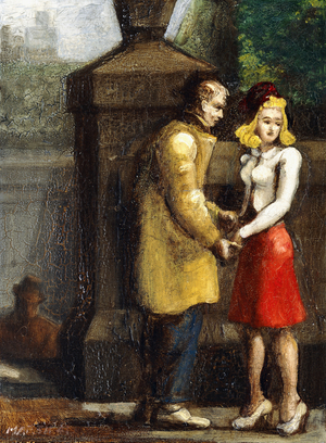 Doubtful Parting,  (oil on board)