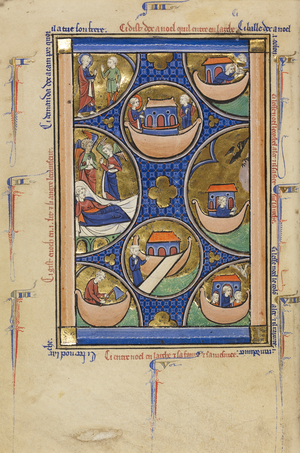 Scenes from the Life of Noah, c.1250-60 (tempera, gold leaf and ink on parchment)