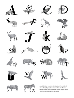 Alphabet Animals A to Z, 2018 (graphite pencil & digital)